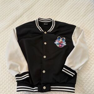 Kids Black and White Character Patch on front and Cinderella’s Castle Jacket